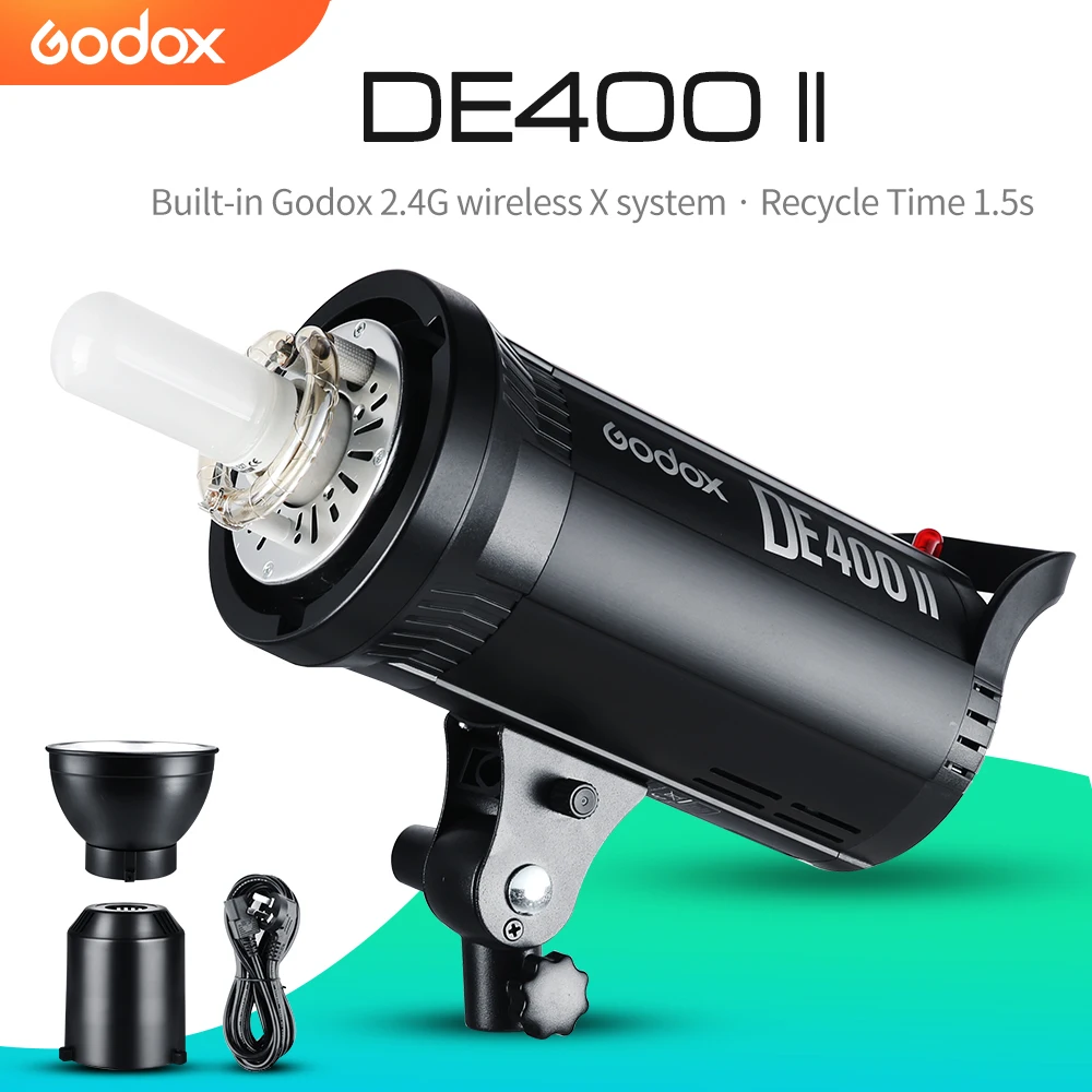 Godox DE400II 400 Вт 400Ws студийная вспышка GN65 стробоскоп головное Освещение фотография Bowens крепление Студия Вспышка