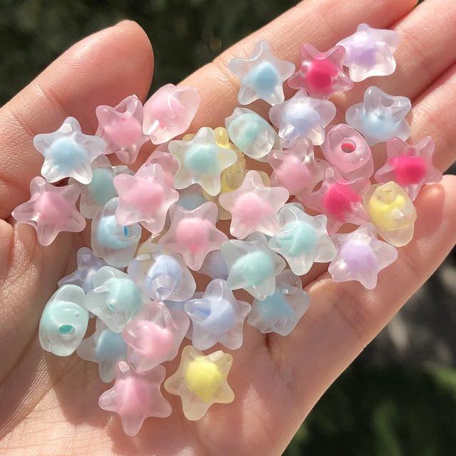 Acrylic Beads Transparent Star, Acrylic Star Beads Holes