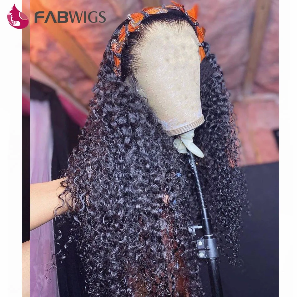 

Fabwigs 13X6 HD Lace Front Wig Brazilian Curly Lace Wigs For Women Pre Plucked Human Hair Wigs with Baby Hair