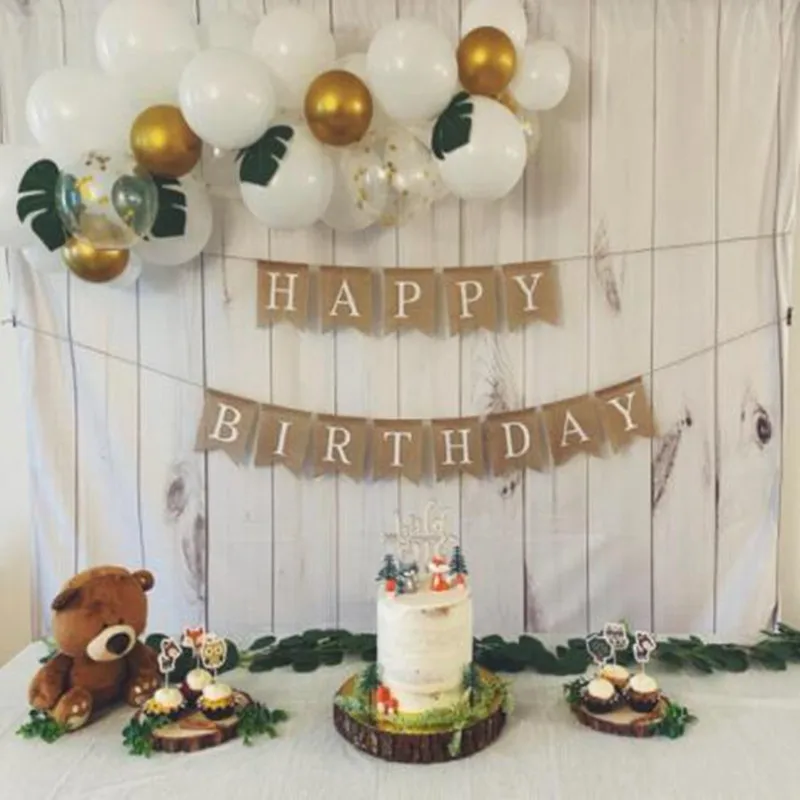 13-Flaggen „Happy Birthday“, Heimdekoration, Vintage-Stil, Leinen, Jute, Sackleinen, Wimpel, Banner, Bunting-Hintergrund, Fotografie-Requisiten – Detail 5