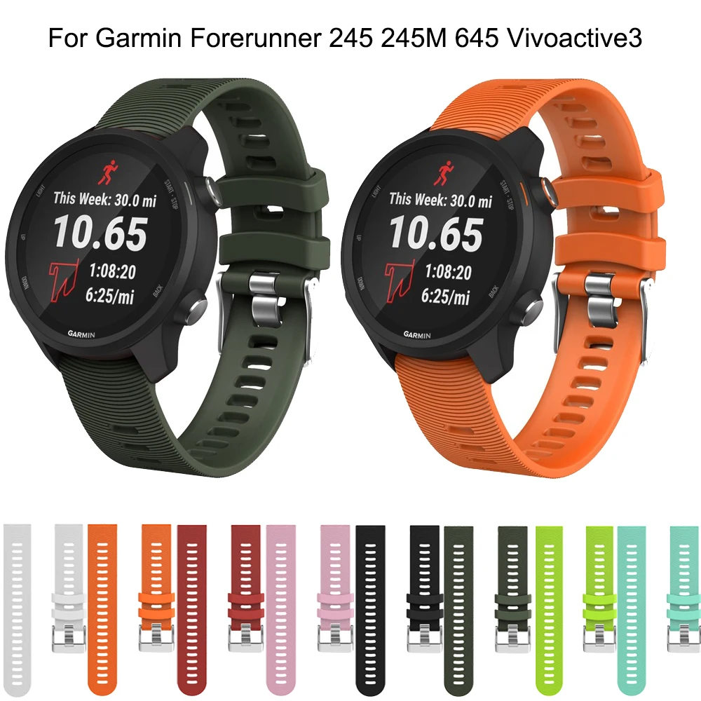 Официальная Кнопка Силиконовый ремешок для часов Garmin 245/245 M/645/Vivoactive3/Vivomove HR