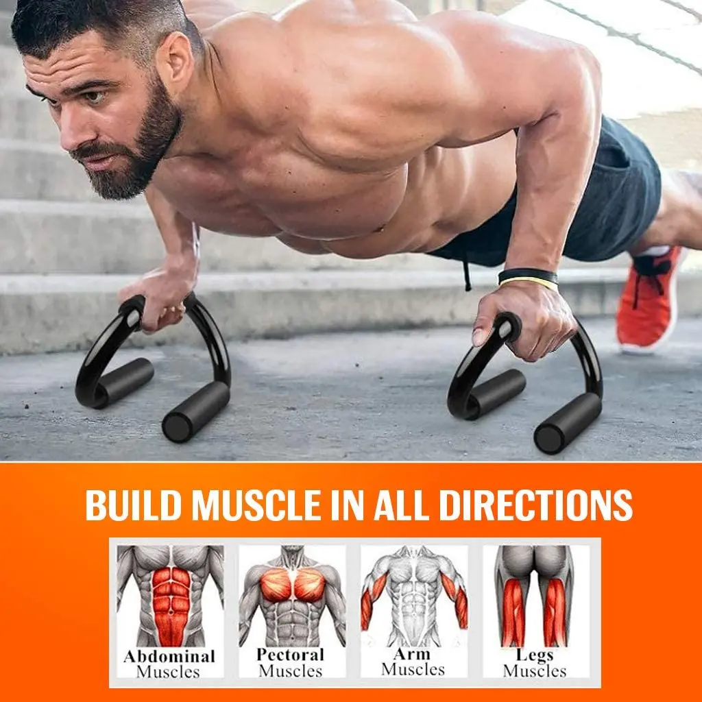 1 Set Non-Slip Metal Push Up Bars for Men and Women Carbon Steel Pushup Stands Pushups Muscle Strength Training Gym Home Workout