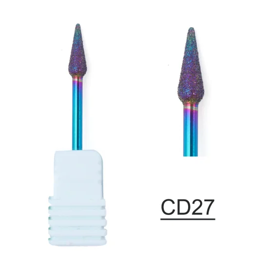 27 типов радужных фрез для маникюра, алмазные сверла для ногтей, твердосплавные роторные сверла для удаления лака для кутикулы, инструменты CD01-27 - Цвет: CD-27