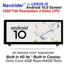 4gb ram android 10.0 áudio do carro navegação gps para lexus is300 is350 is250 is200t é f 300 350 200t 2015 multimídia bt unidade de cabeça