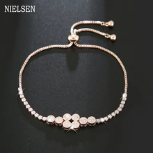 Изящный Круглый браслет с кубическим цирконием, регулируемый многоцветный Браслет для девушек, ювелирные изделия для свиданий