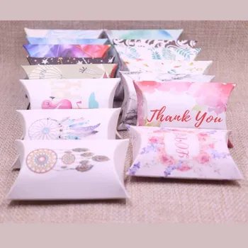 

10pcs 2019 New DIY Candy Box Gift Catch Dream Design Birthday Paper Box Pillow Products Cardboard Jewelry Packing Hand Make Box