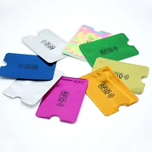 6 шт./лот Чехол держатель рукава сканирования Алюминиевый Чехол Блокировка безопасности кошелек Анти RFID для кредитных карт паспорта