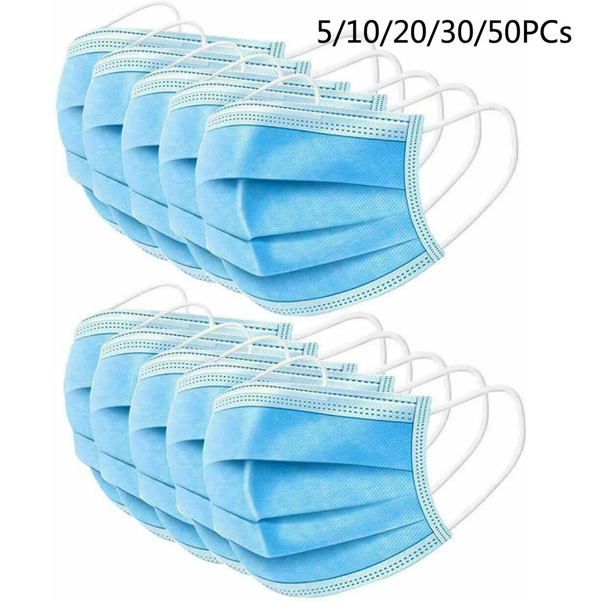

50PCS 3 Layers Mask Antivirus Flu Anti Infection Masks Particulate Respirator PM2.5 Protective Safety