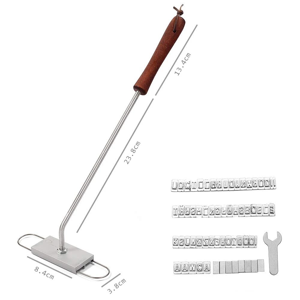 Stampo Per Marchiare Carne YUEWO - Ferro Da BBQ Con Lettere Intercambiabili, Per Bistecche E Hamburger, Con Manico In Legno - Foto 12