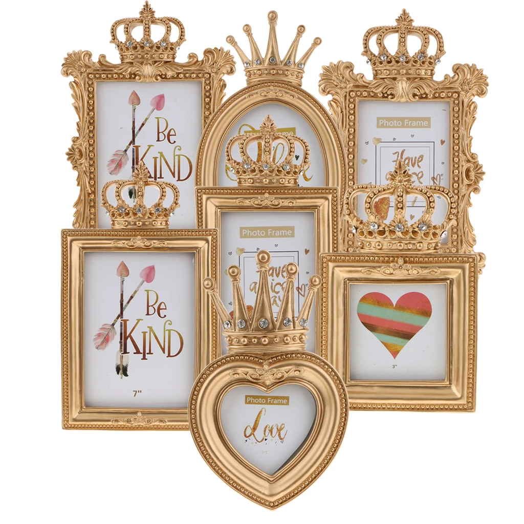 Gold Crown Resin Picture Photo Frame Baroque Luxury Style Home Décor