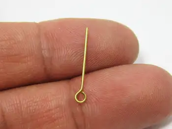 

Brass eye pins 20x0.6mm Raw brass beading pin Pendant bails R673