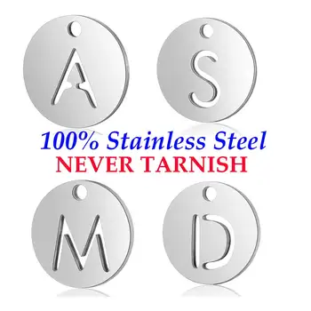 

10 Pieces Stainless Steel Initial Name Alpabet Letter Charm Wholesale Never Tarnish Real 316 Steel DIY Charms High Polished