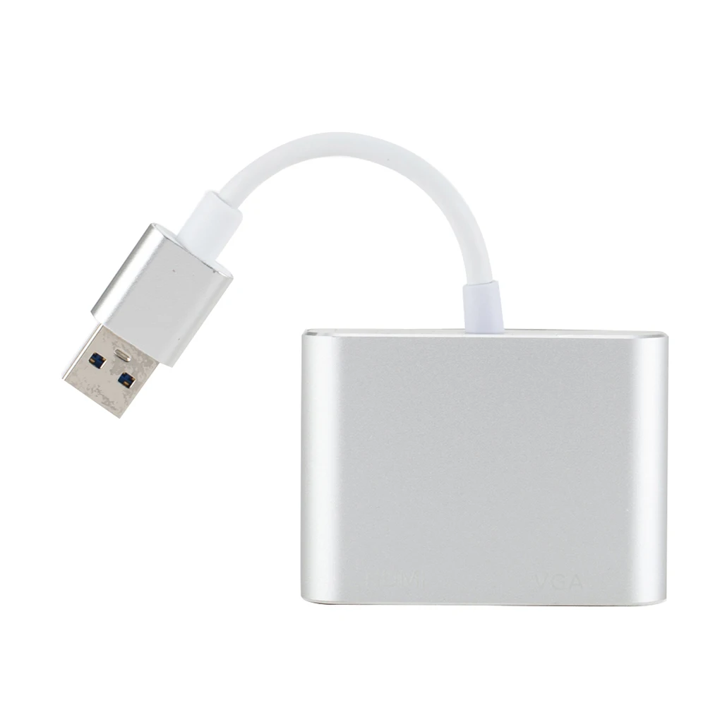 USB к HD сплиттер VGA адаптер для ПК ноутбука USB3.0 высокое Скорость Non-задержка 2-в-1 видео конвертер USB концентратор