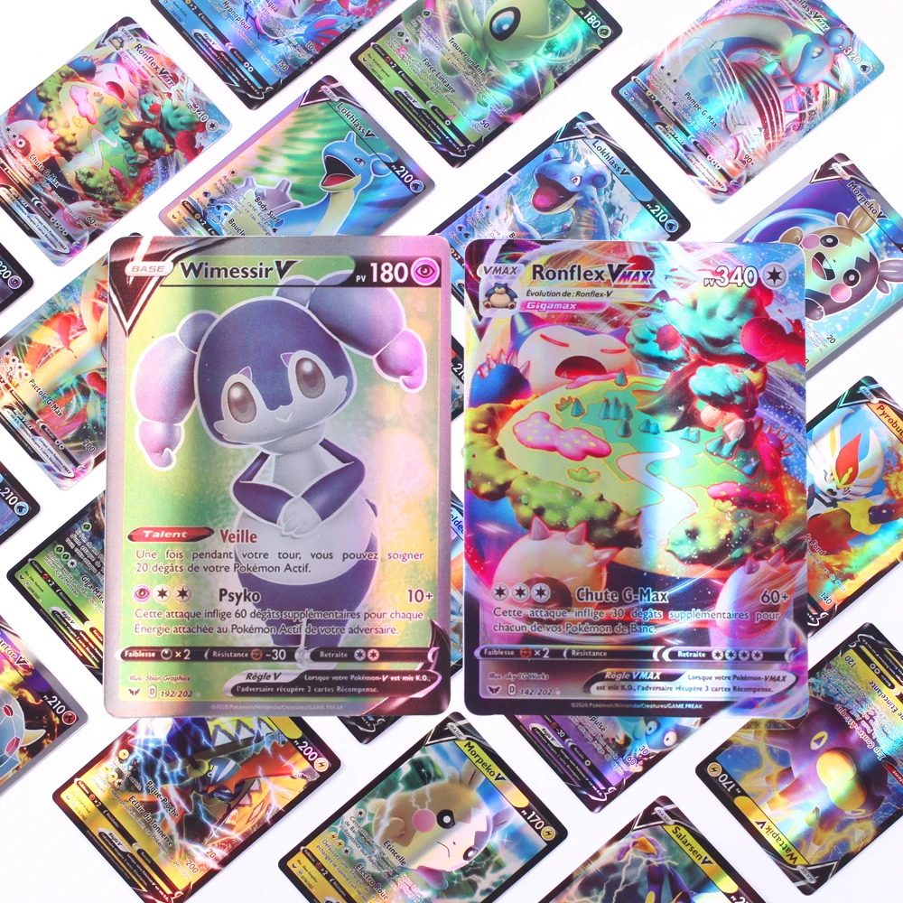 

French Version Pokemones Card GX TAG TEAM V VMAX Shining Game Battle Carte Trading Children Toy