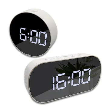 

Make Up Mirror Alarm Clock USB Charging Electric LCD Digital Display Multifunction Table Clock Temperature Calendar Home Decor