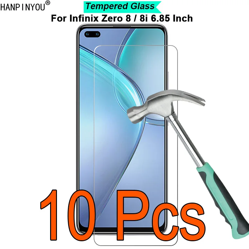 

10 шт./лот для Infinix Zero 8 8i 6,85 "9H твердость 2.5D сверхтонкое Закаленное стекло Защитная пленка для экрана