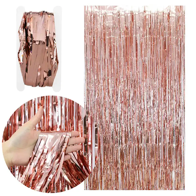 2 1m Toile De Fond De Mariage Decor Mural Feuille Rideau De Pluie Paillettes Tinsel Frange Rideau Pour Bebe Douche Enfant 1st Fete D Anniversaire Fournitures Aliexpress