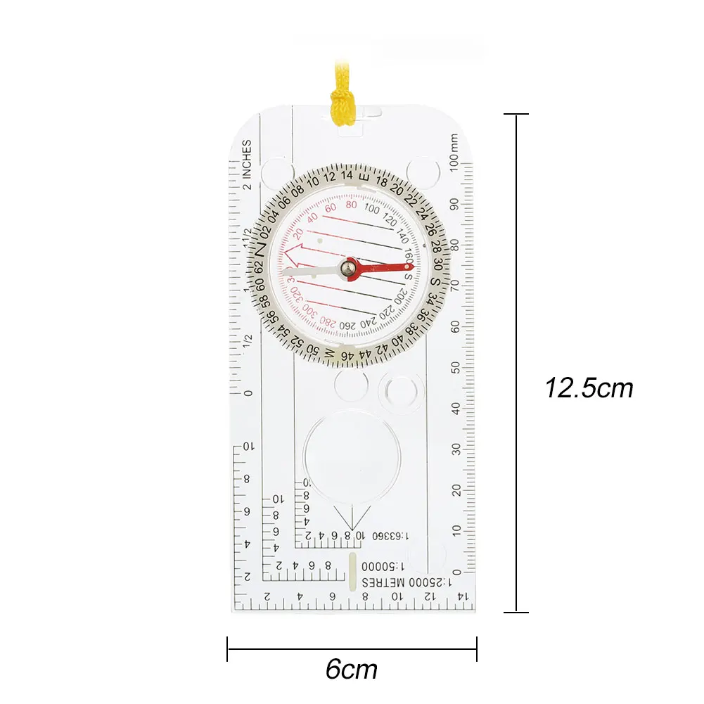Map Ruler ABS Military Dial DC40 Scale Compass Transparent Waterproof Outdoor Camping Direction Hunting Navigation