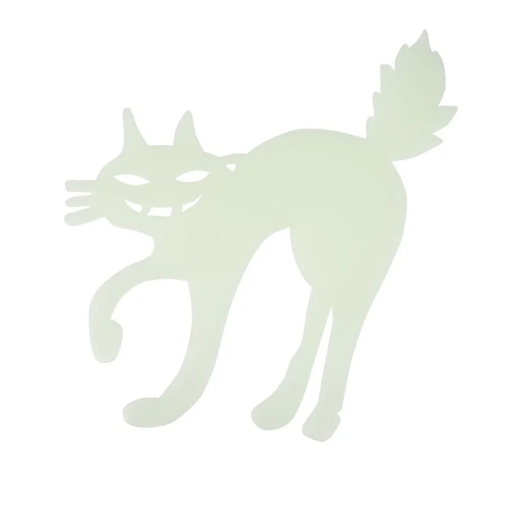 cat Хэллоуин украшение дома светящиеся летучая мышь череп стены стикеры страшный Декор - Цвет: cat
