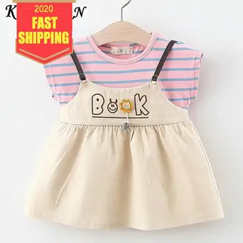 

Keelorn Toddler Baby Dresses 2020 New Summer Newborn Kids Girls Striped Dress Print Pattern Rabbit Costumes Girls Baby Clothing