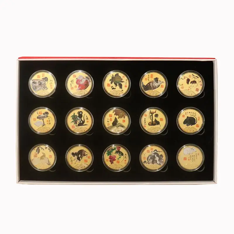

Year of the Rat Commemorative Coin Set Chinese Zodiac Souvenir Challenge Collectible
