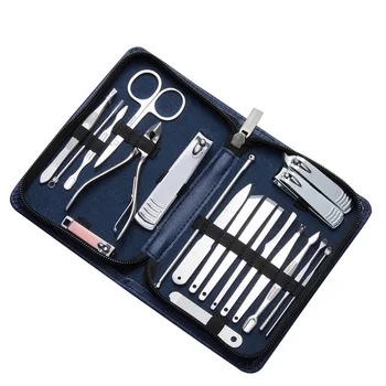 

Stainless Steel New Fashion Manicure Pedicure Set With Case Nails Clipper Kit Travel Home Nail Care Tools 20pcs
