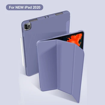 

PU Leather Smart Case For iPad Pro 12.9 Inch Case Ultra Folding Folio Cover Soft Fundas For NEW iPad Pro 11 12.9 2020 Case Coque