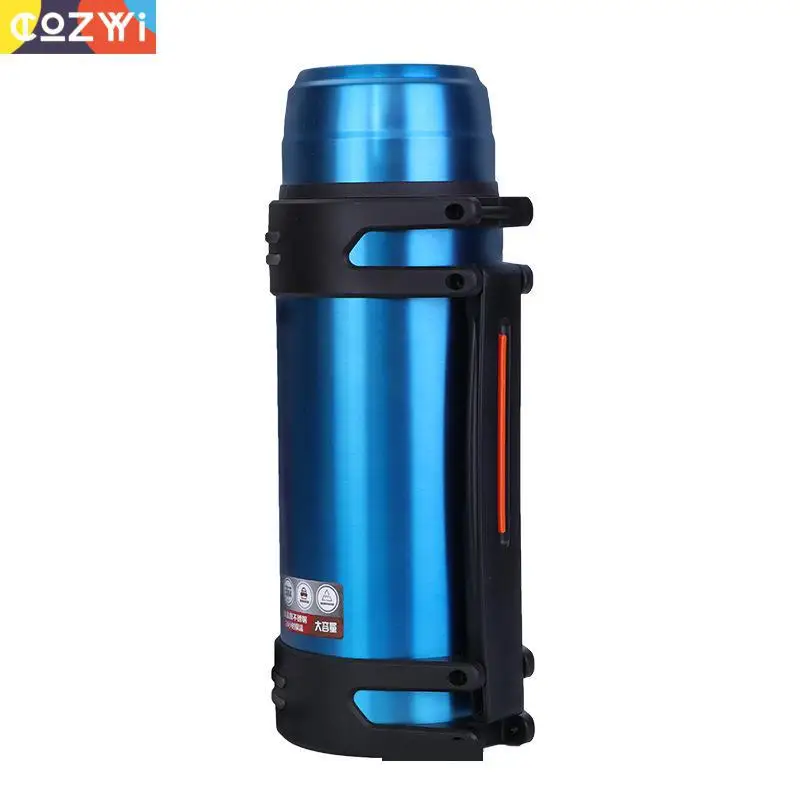 Skup 2000ml termos podróżny ze stali nierdzewnej butelka o dużej pojemności przenośna woda na zewnątrz butelka do kawy zatrzymywanie ciepła kubek do picia
