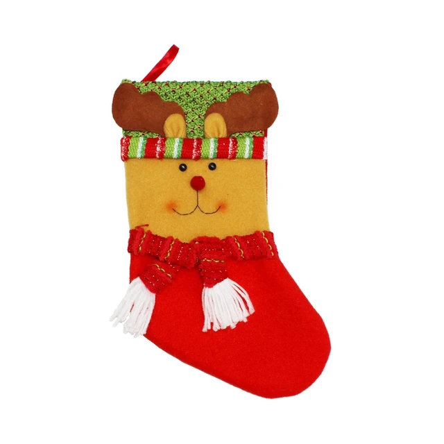 Wool Felt Christmas Stocking from India - Gingerbread Feast