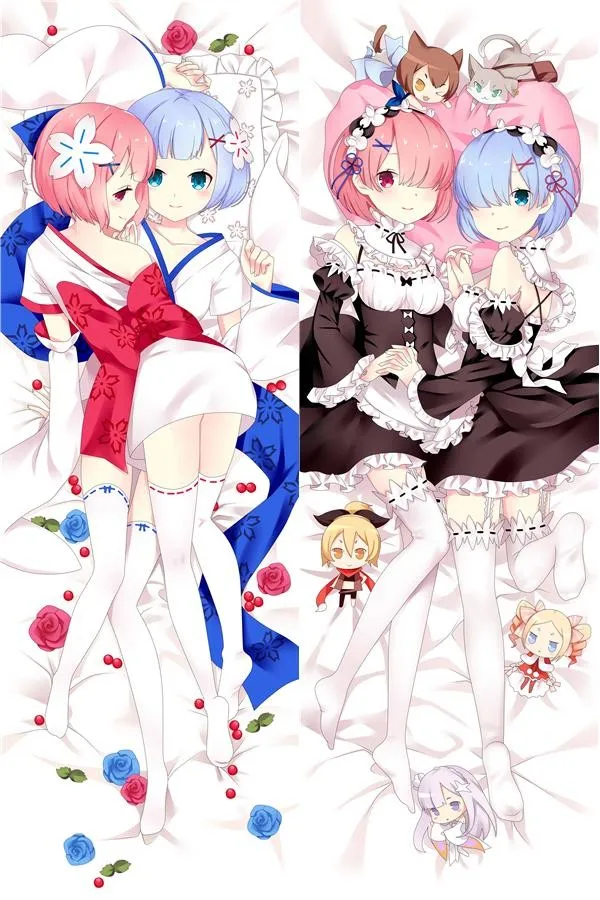 Японское аниме Re: Zero Hajimeru Isekai Seikatsu Rem Ram Прямая поставка Dakimakura Otaku обнимающий чехол для подушки