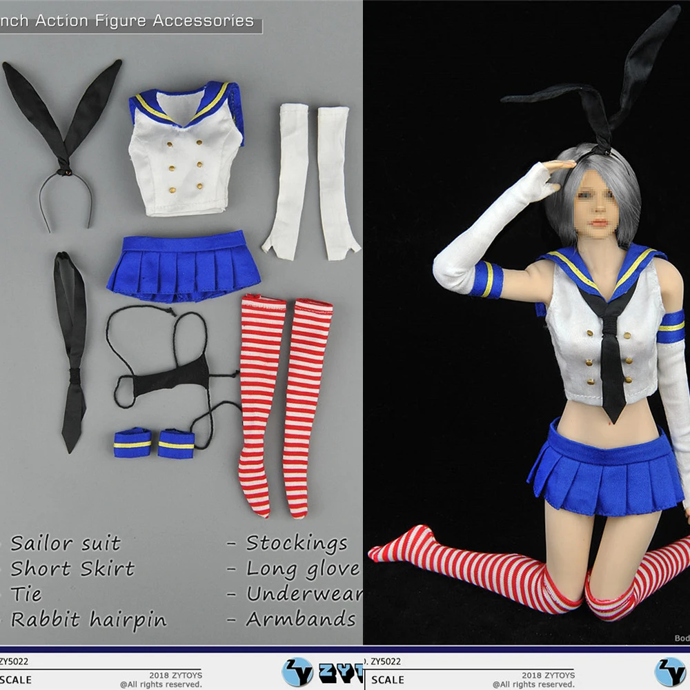 1:6 Bunny Girl Sailor Bunny Hair Band Bodysuit for 12inch Figure Cosplay 