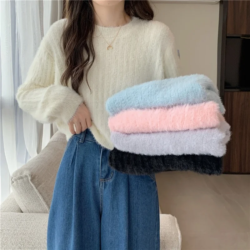 Sweater Female Autumn and Winter Wear 2021 New Lazy Wind Loose Long