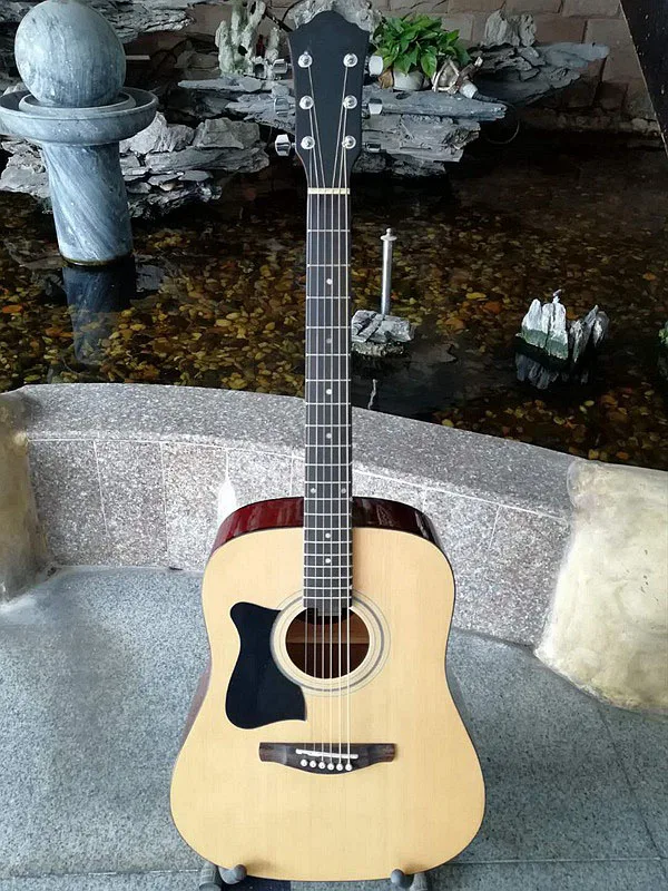 

factory made left hand acoustic electric guitar 41 inch full size electric folk guitar high gloss 6 string acoustic guitar