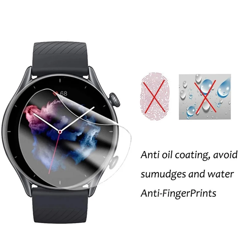 Screen Protectors Watch Screen Protector Watch Screen Protector Case Watch Protector Case Hydrogel Protective Film For Huami Amazfit GTR 3 Pro Smart Watch Screen Protector For Amazfit GTR 4 2e GTR3 Film Not Glass