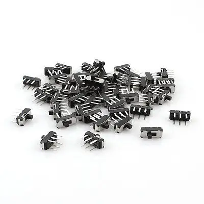 

50 Pcs On/Off/On DPDT 2P2T 6 Pin Vertical Mini DIP Slide Switch 9x4x3.5mm