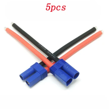 

5pcs RC Model Airplane Power Adapter EC5 Male Female Plug 10/12/14AWG Silicone Line Lipo Battery High Current Charging Connector