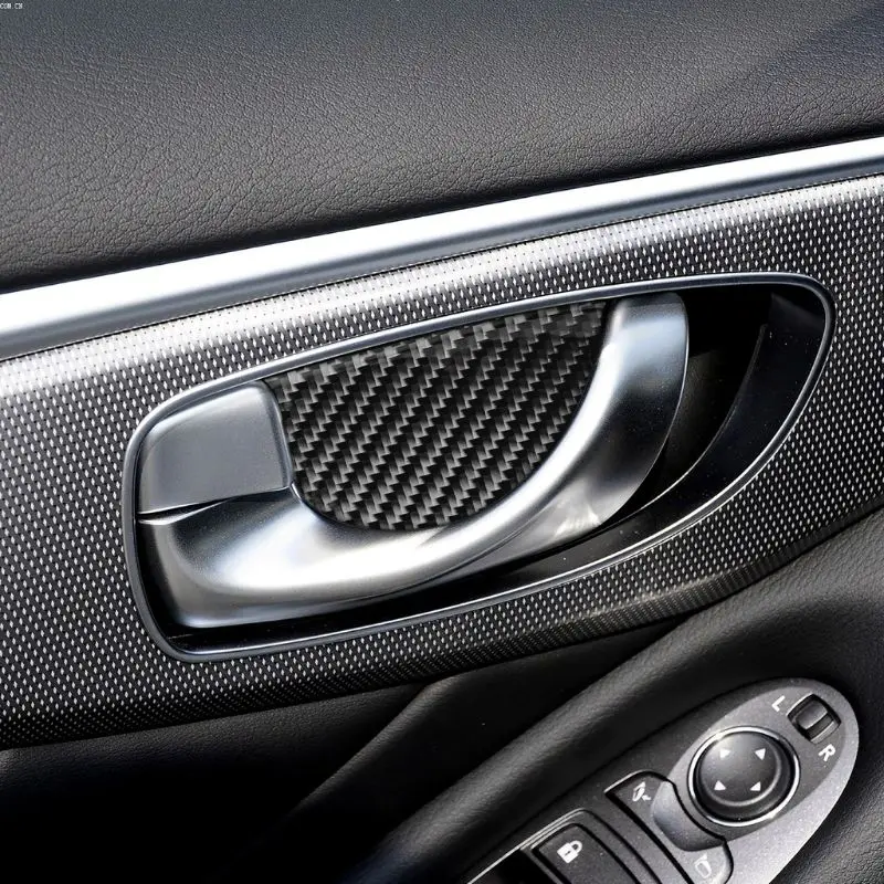1 комплект для Infiniti Q50 Q60 аксессуары Дверная ручка из углеродного волокна внутренняя отделка автомобиля Наклейка 2013 до