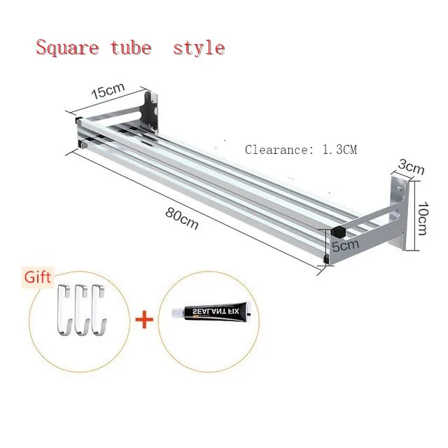 Кухонная сушилка для посуды, сушилка для чаши, кухонная стойка из нержавеющей стали, настенный подвесной стеллаж для хранения приправ, сушилка для посуды - Цвет: Square tube 15x80cm