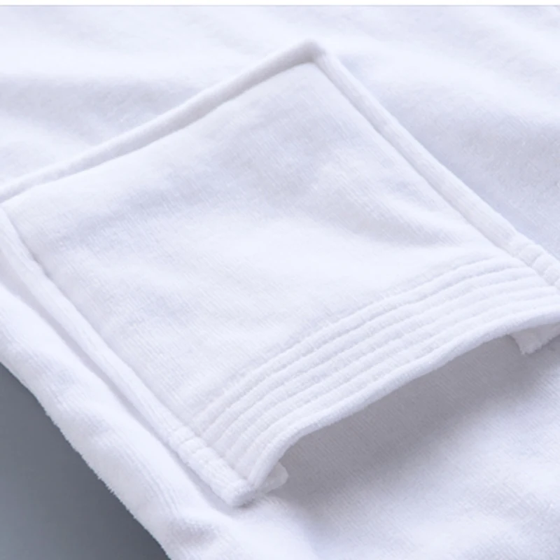 Bathrobe Men White 100% Cotton Men's Robe Couple's Nightgown Thickened Kimono Men Towel Fleece Pajamas Home Wear Bath Robe
