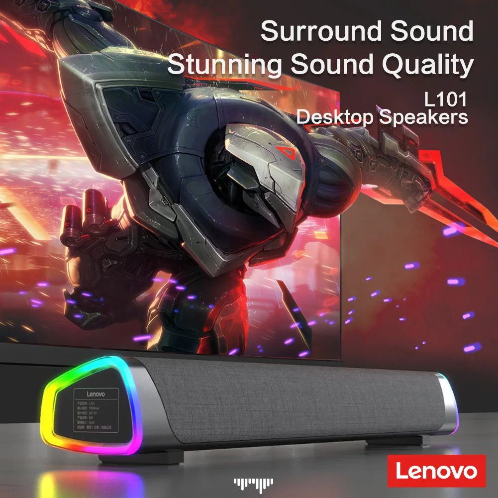 Computer Speakers Lenovo LECOO L101 Stereo Music Surround Subwoofer For Macbook Laptop Notebook PC Wired computer speakers