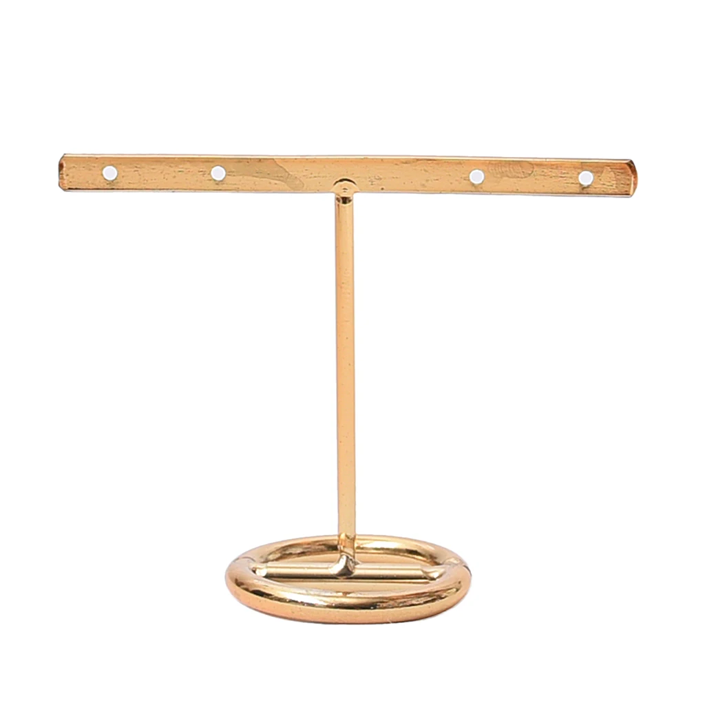 T-Bar Jewelry Display Stand Organizer with Oval Base 4 Holes Earring Display