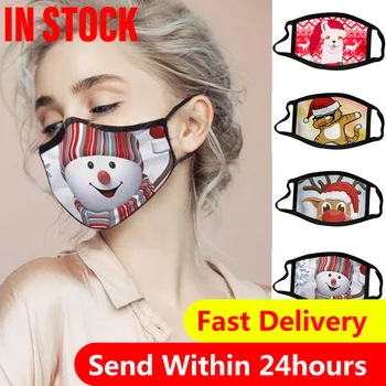 

5 Pc Christmas Print Resue Breathable Mask Adults Multi-purpose Face Cover Reuse Mask Facemask Mascarilla Deportiva Py6