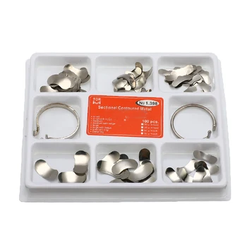 

100pcs Dental Matrix Sectional Contoured Metal Matrices Bands Dental Matrix Rings Full Teeth Replacement Oral Care Dentsit