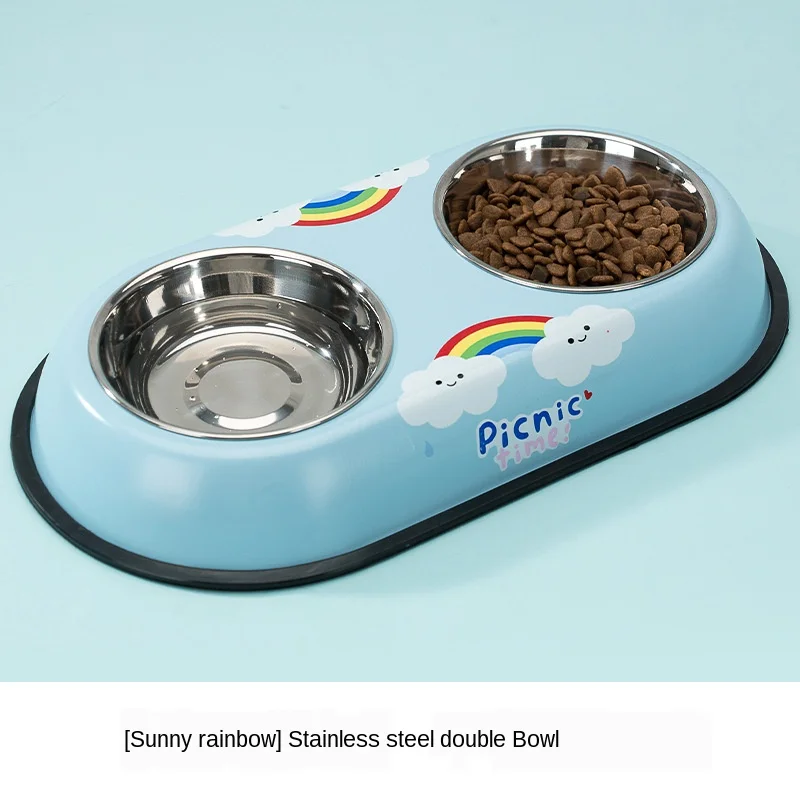 

dog bowl cat bowl Pet products Candy Colors Stainless steel bowl pet cat food bowl Endurable Supplies Double bowl Products