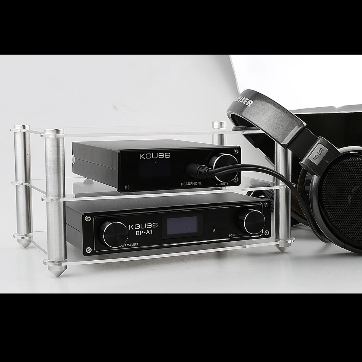 KGUSS ES8 Exquisite acrylic frame HIFI amplifier amp decoder frame rack transparent equipment