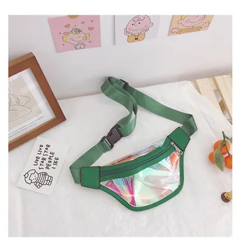 

Laser transparent children belt bag Clear Fanny Pack Children Shiny Waist Bag Waterproof Travel Pouch Hip Pack Outdoor Shopping