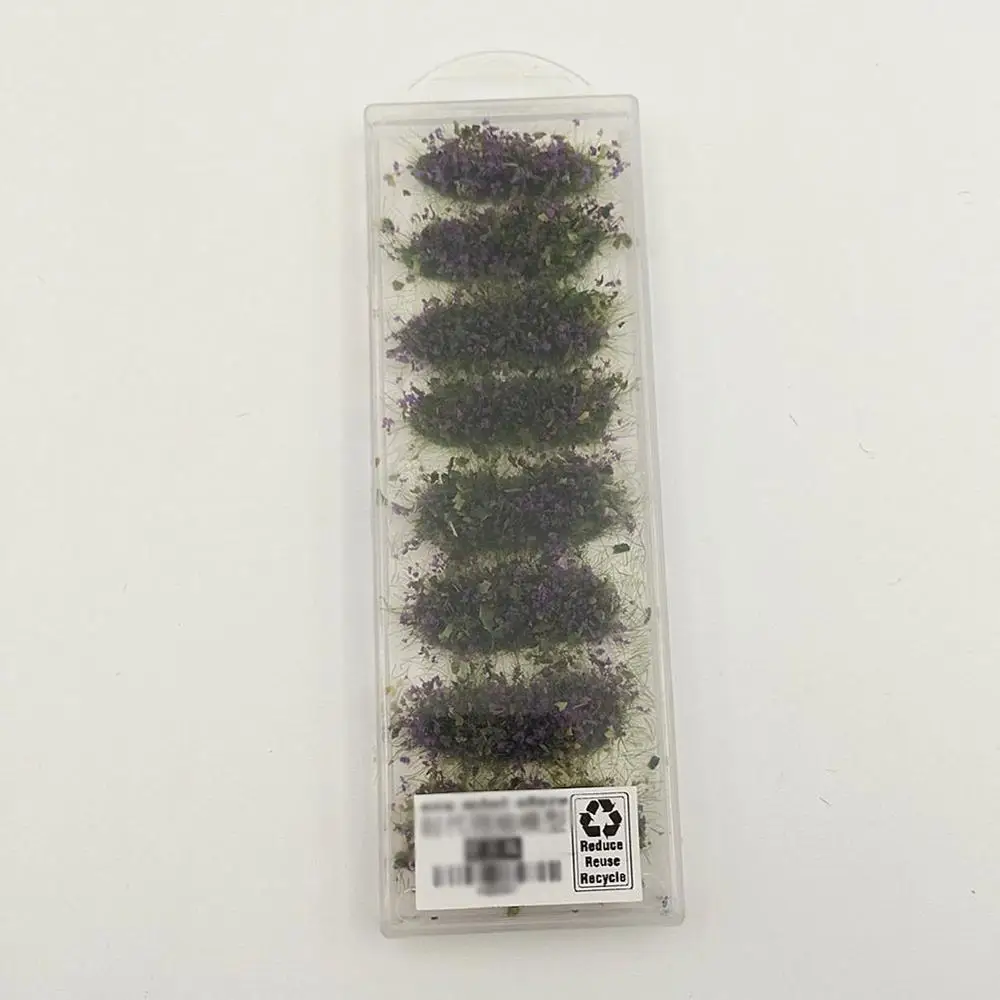 Один лист искусственный цветок кластеры цветок пучки Модель Пейзаж железнодорожная военная игра статическая трава база PJ08 - Цвет: Purple
