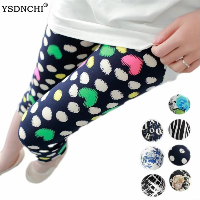 

YSDNCHI Summer Soft Skin Calf-Length Pants Womens Leggins Stripe Leggings 3/4 Pant Black Milk Print Leggings 26 Color Type Style