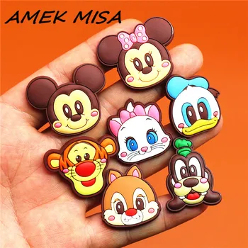 

15pcs/Set PVC Cartoon Mickey Shoe Charms Accessories Shoe Buckle Decorations Shoe Ormaments fit Croc JIBZ Party Kid's Gifts U84