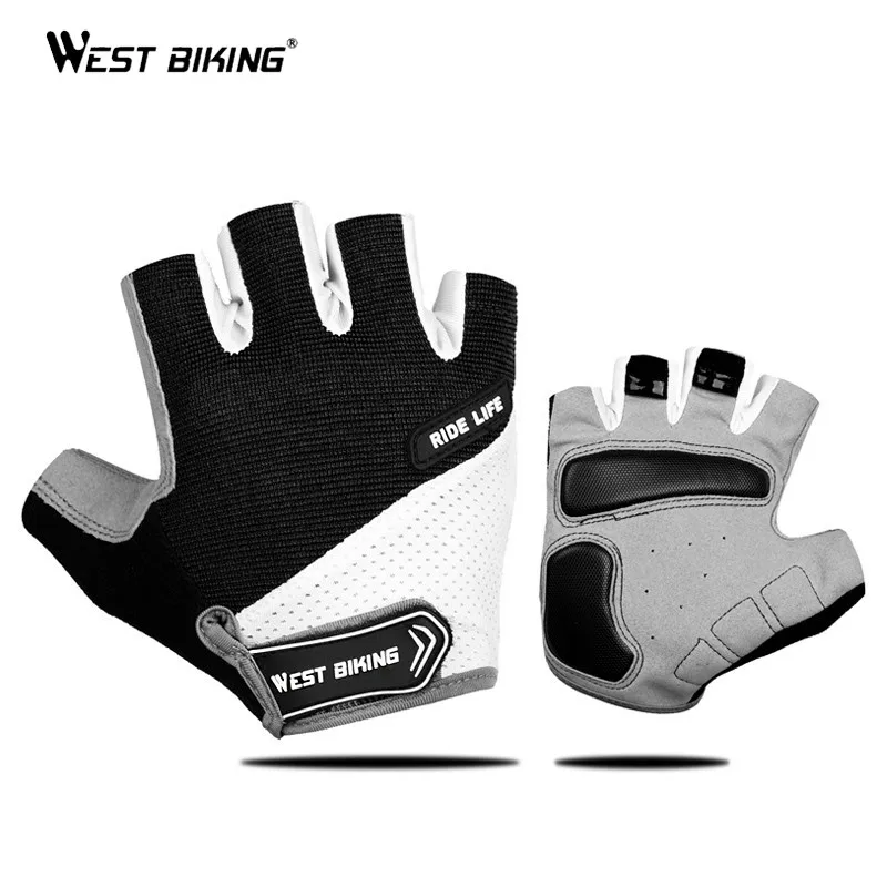 

WEST BIKING Cycling Glove Half Finger Gel Pad Breathable Sweat Washable Outdoor Sports MTB Gloves Non-Slip a Pair Bicycle Gloves